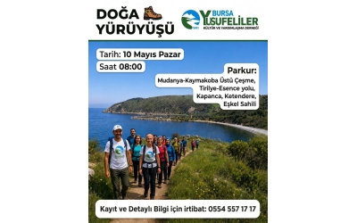 Yusufelililer Derneği olarak düzenleyeceğimiz doğa yürüyüşü etkinliğine sizleri çağırıyoruz.