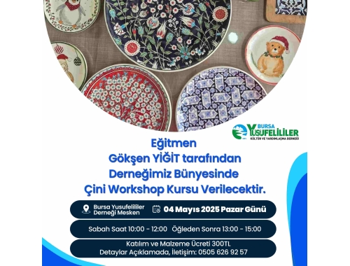 Bursa Yusufelililer Derneği'nde Çini Workshop Etkinliği!